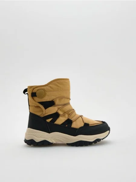 Дутики Reserved на липучках коричневые