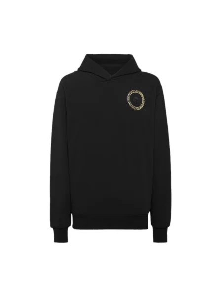 Bluza z kapturem Plein Sport z kapturem w tygrysie prążki czarna