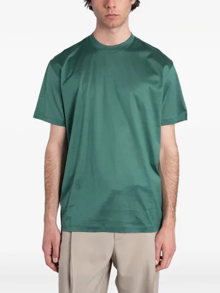 Scurt tricou Tokyo James cu decolteu rotund verde