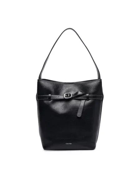 Τσάντα Calvin Klein Buckle Medium Bucket μαύρο