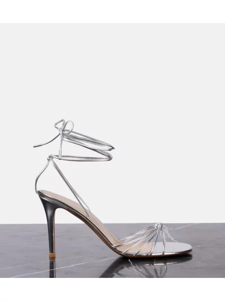 Sandale Gianvito Rossi din piele argintiu