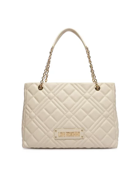 LOVE MOSCHINO Ročna torba Écru bela