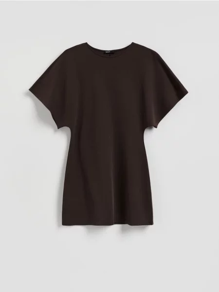 Reserved Rochie mini cu conținut ridicat de modal maro-închis maro