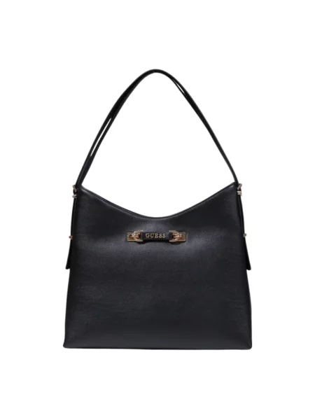 Lniana torebka hobo Guess czarna