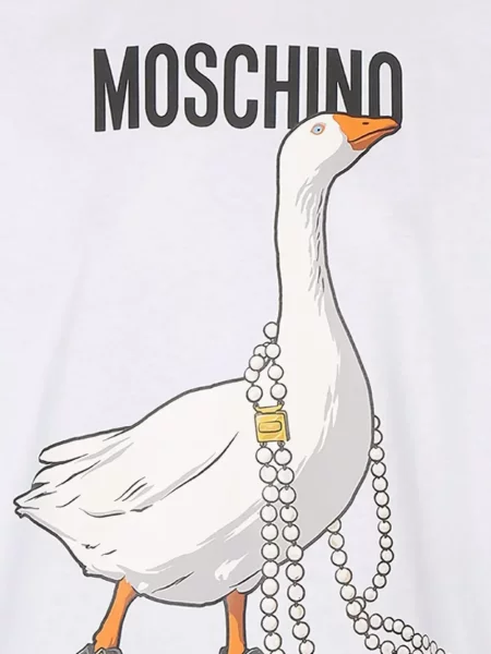 Tricou Moschino din jerseu alb