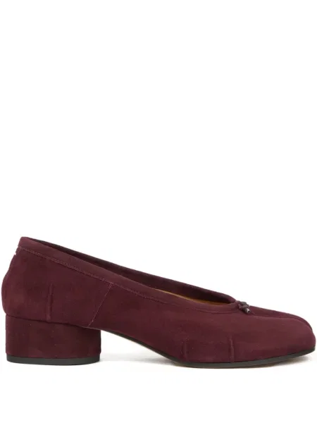 Pantofi cu toc Maison Margiela din piele de căprioară roșu