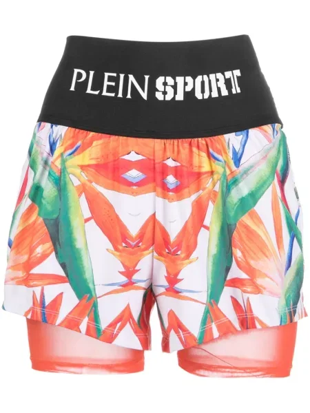 Pantaloni scurți de sport Plein Sport cu model floral cu imagine negru