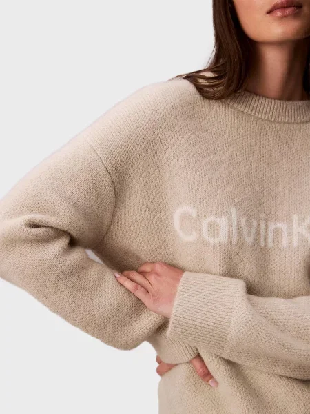 Шерстяной свитер Calvin Klein бежевый
