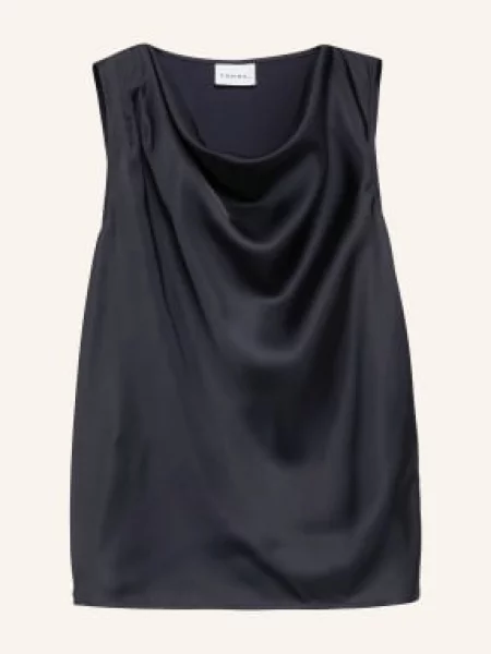 Comma Satynowa Bluzka blau