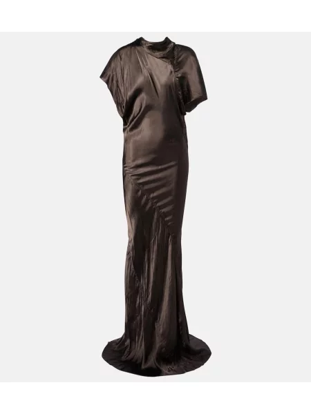 Rochie Rick Owens din satin maro