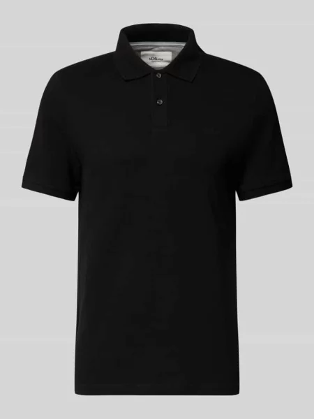 Koszulka polo z czystej bawełny o kroju regular fit S.oliver Red Label czarna