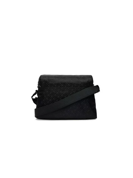 Tommy Hilfiger Torbica za okrog pasu Th Nylon Jacquard Satchel črna