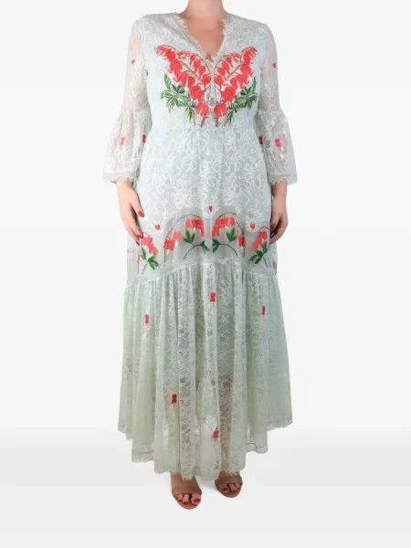 Rochie maxi Temperley London din dantelă verde