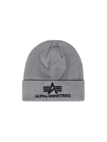 Alpha Industries căciulă 3D Beanie negru din țesătură uni gri