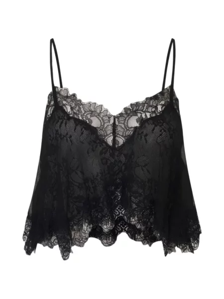 Bluzka koronkowa Loveshackfancy koronkowa czarna