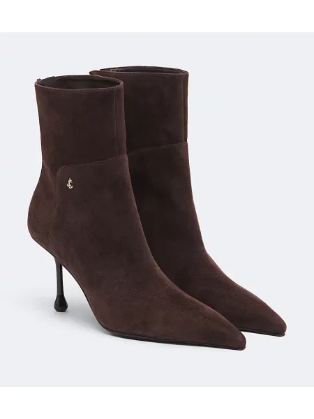 Semišové členkové čižmy Jimmy Choo hnedá