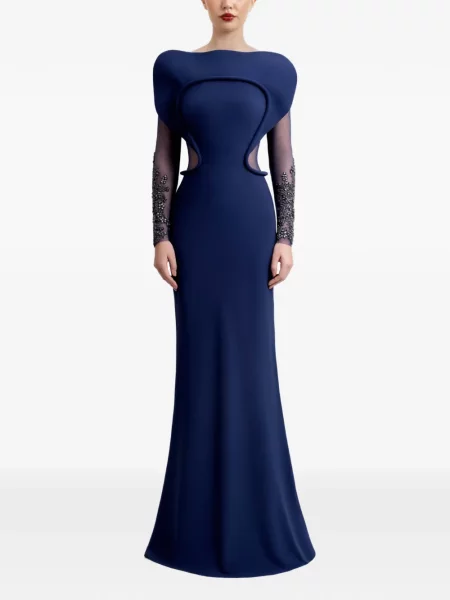 Rochie Gemy Maalouf cu mărgele de costum albastru