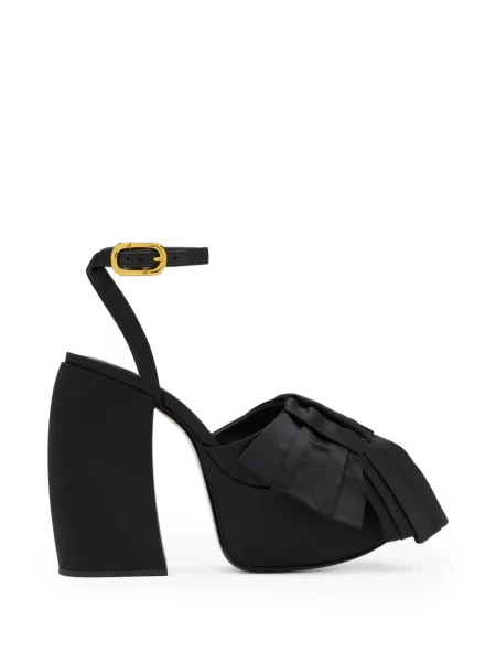 Pantofi cu toc Marc Jacobs cu funde cu platformă negru