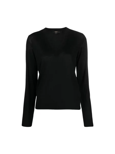 Sweter Seventy z dekoltem w serek czarny