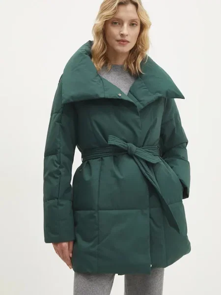 Яке Answear.LAB зимен модел с уголемена кройка зелено