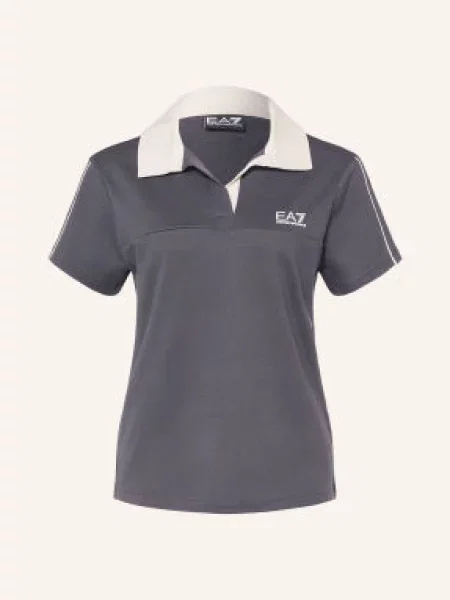 Emporio Armani Žerzejová Polokošile Train Sporting Club tmavě / krémová šedá
