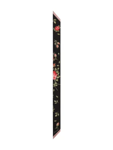 Fular Dolce & Gabbana cu model floral negru