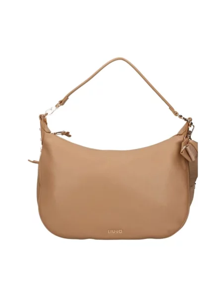 Lniana torebka skórzana Liu Jo beżowa