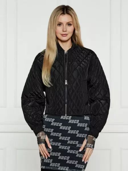 HUGO Geacă bomber | Relaxed fit negru