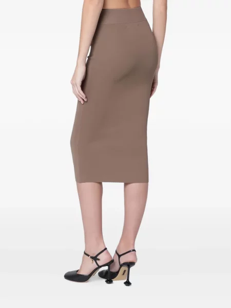 Fustă tip creion Entire Studios tricotate maro