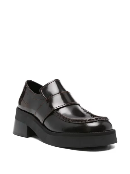 Pantofi loafer Miista din piele cu platformă maro