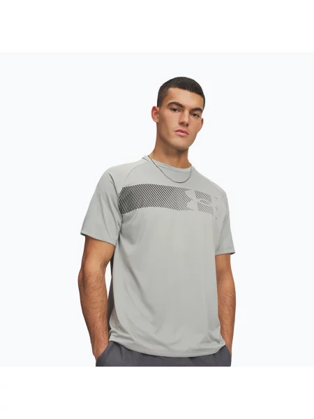 Tricou de antrenament bărbați Under Armour Tech Graphic Tee titanium/black negru