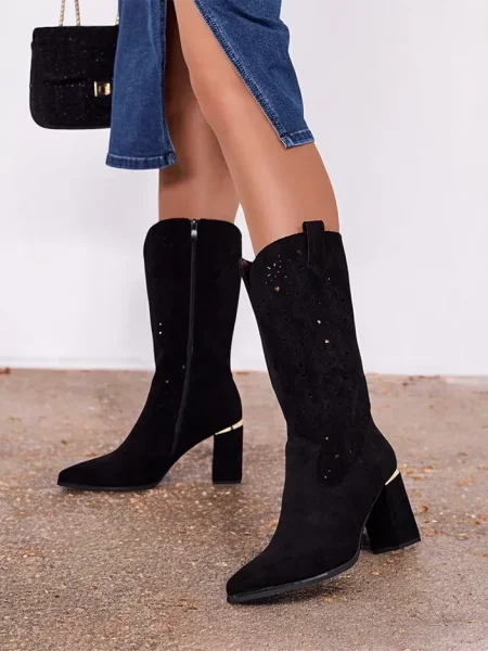 Botine Resti ajurate negru