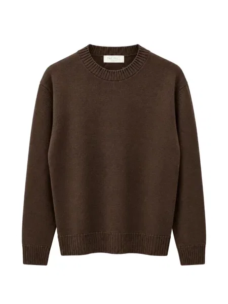 Pulover The Pull de lână cu decolteu rotund maro
