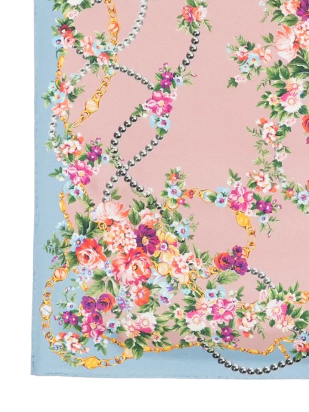 Gėlėtas raštuotas šalikas Dolce & Gabbana mėlyna