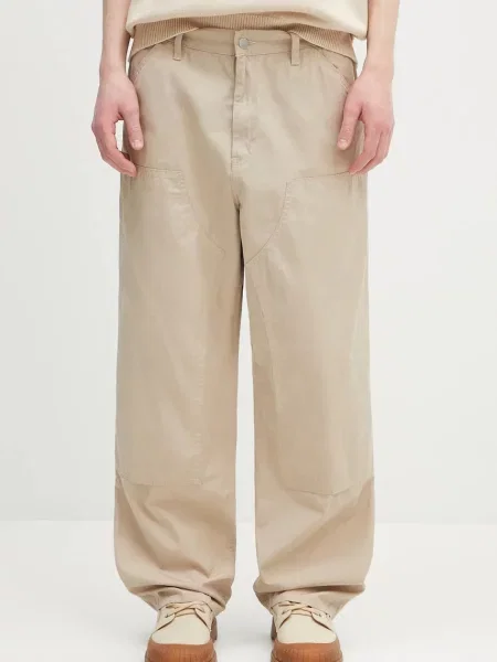 Carhartt WIP pantaloni de Double Knee Pant cu fason chinos bej