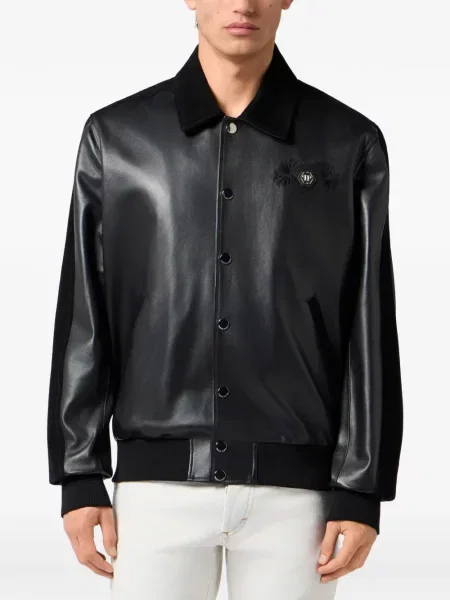 Geanta de piele Philipp Plein negru