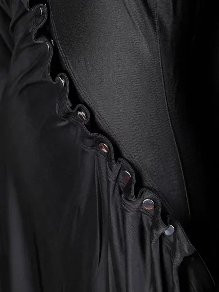 Rochie maxi Rabanne drapată lungă de costum negru