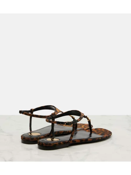 Sandale Saint Laurent cu imagine cu model leopard maro