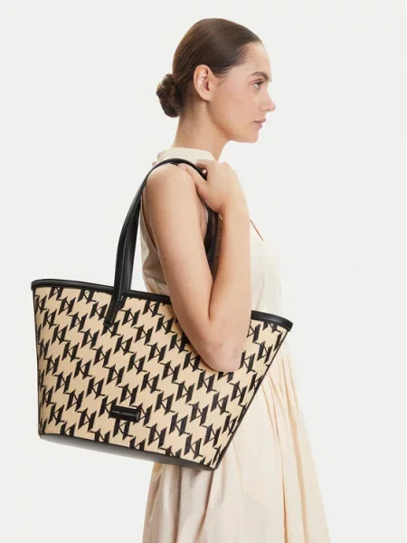 Shopperka Karl Lagerfeld beżowa