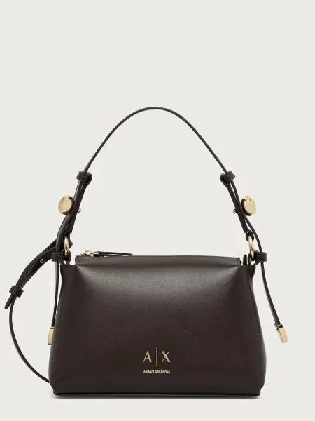 Armani Exchange crossbody kabelka z imitace kůže hnědá