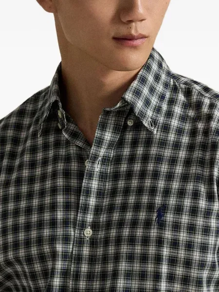 Căciulă Polo Ralph Lauren cu broderie în carouri verde