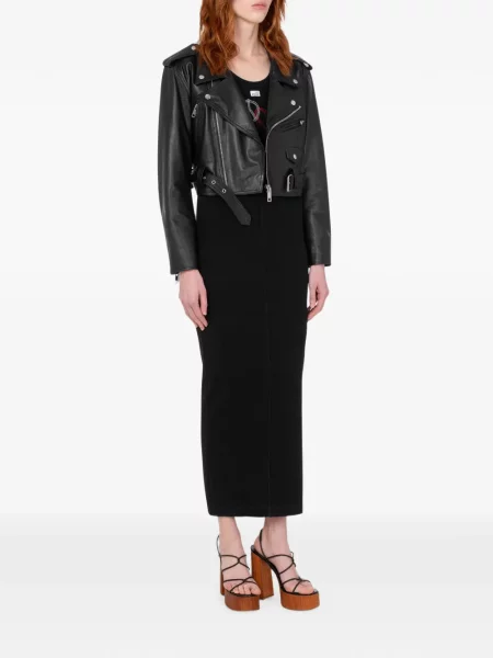 Cu centură decupat geacă Love Moschino negru