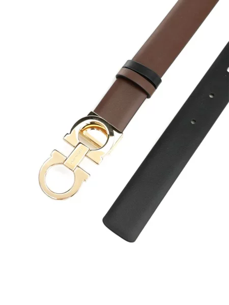 Cu centură reversibil curea Ferragamo din piele maro