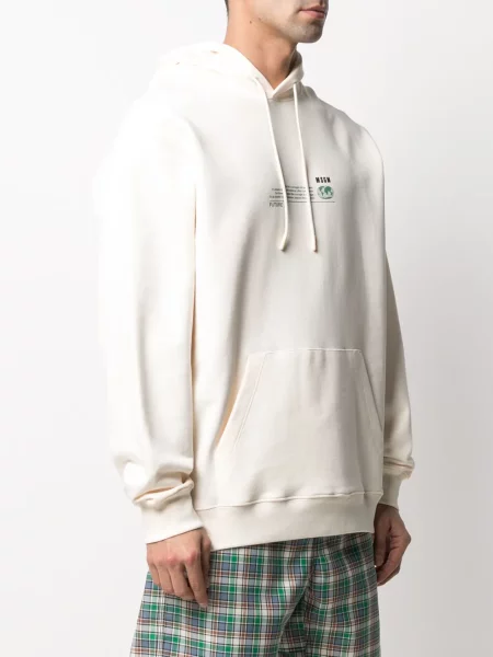 Суичър с качулка Msgm с принт зелено