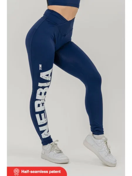 Dámske športové legíny NEBBIA Glute Check High Waisted dark blue modrá