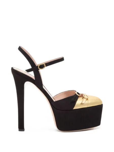 Pantofi cu toc Valentino Garavani din piele de căprioară cu platformă negru