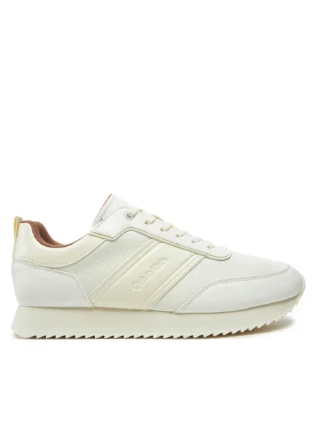Calvin Klein Sneakers Low Top Lace Up Logo Lth alb