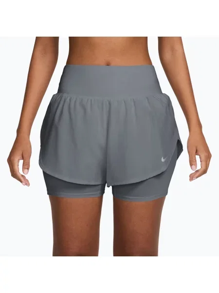 Pantaloni scurți de alergare pentru femei Nike Tempo Flow cool grey/cool grey gri