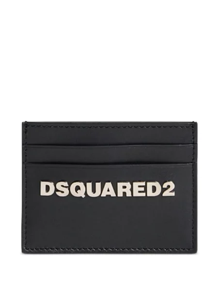 Portofel Dsquared2 din piele cu autograf negru