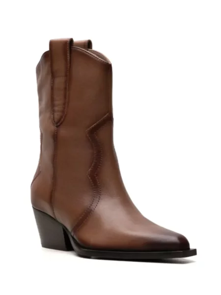 Δερμάτινα καουμπόη cowboy boots Free People καφέ